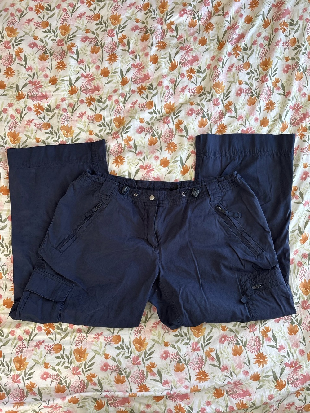 Arizona Jean Co Navy Blue Cargo Pants Size 5 Small Hiking Outdoor Utility
